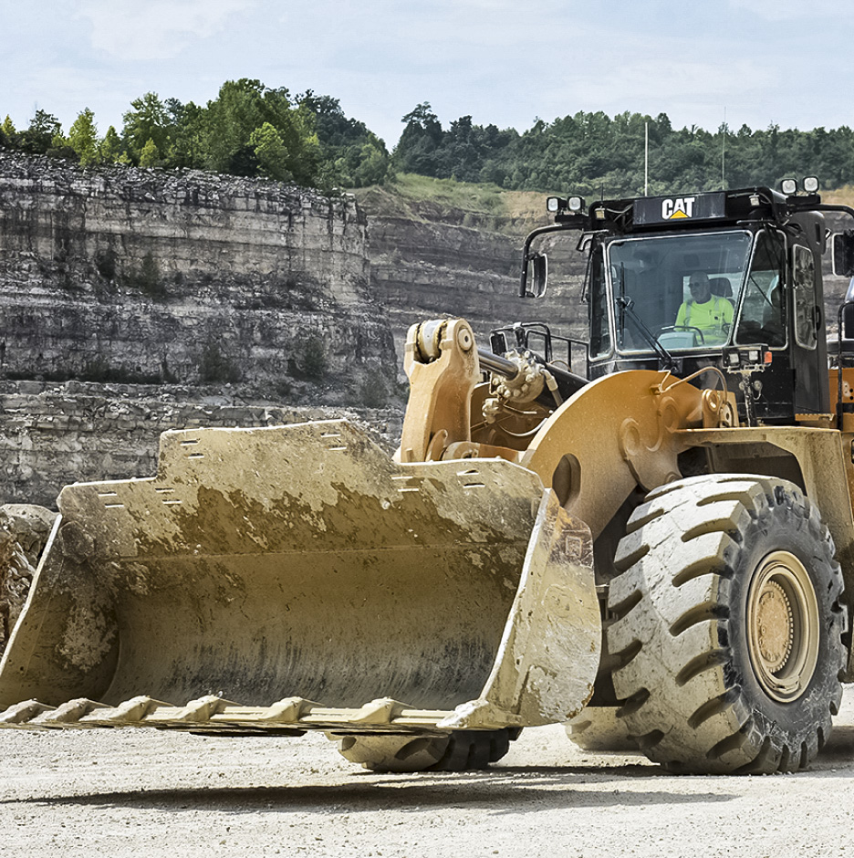 Bulldozer in the quarry